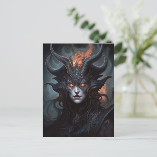 Demon Woman Queen Dark Fantasy Art Briefkaart (Staand voorkant)