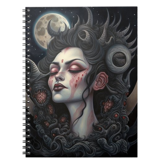 Demon Woman Queen Dark Fantasy Art Notitieboek (Voorkant)