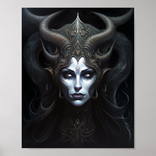 Demon Woman Queen Dark Fantasy Art Poster (Voorkant)