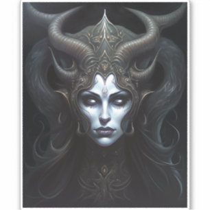 Demon Woman Queen Dark Fantasy Art Sticker