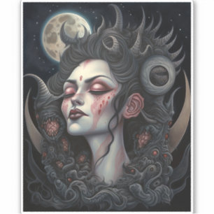 Demon Woman Queen Dark Fantasy Art Sticker