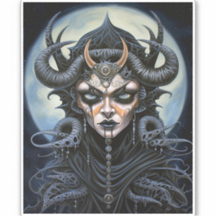 Demon Woman Queen Dark Fantasy Art Sticker