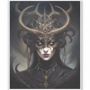 Demon Woman Queen Dark Fantasy Art Sticker
