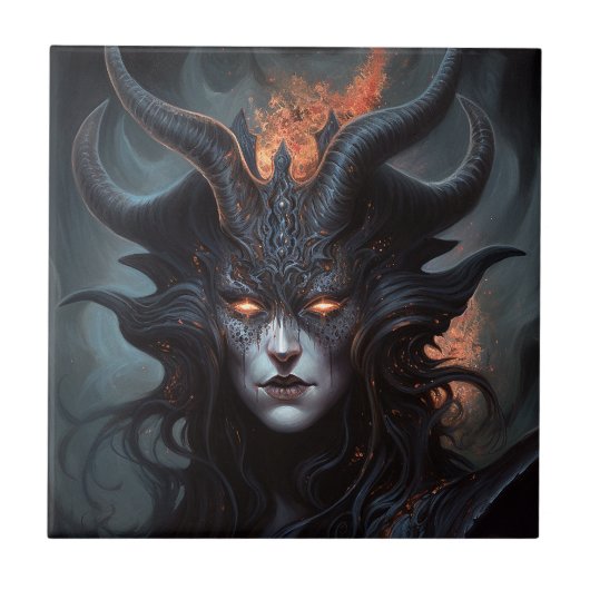 Demon Woman Queen Dark Fantasy Art Tegeltje (Voorkant)
