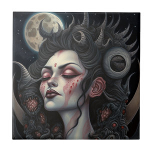 Demon Woman Queen Dark Fantasy Art Tegeltje