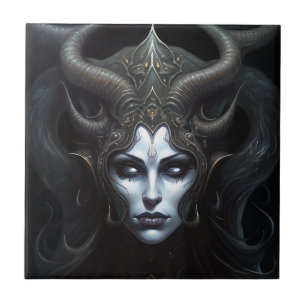 Demon Woman Queen Dark Fantasy Art Tegeltje
