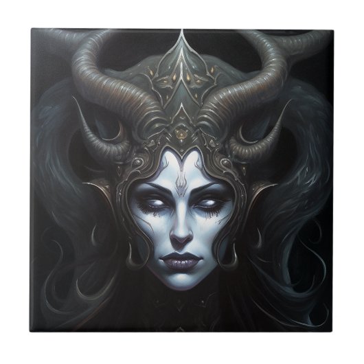 Demon Woman Queen Dark Fantasy Art Tegeltje (Voorkant)