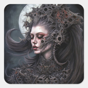 Demon Woman Queen Dark Fantasy Art Vierkante Sticker