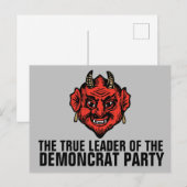 DEMONCRAT DEMOCRAT PARTY SATAN BRIEFKAART (Voorkant / Achterkant)
