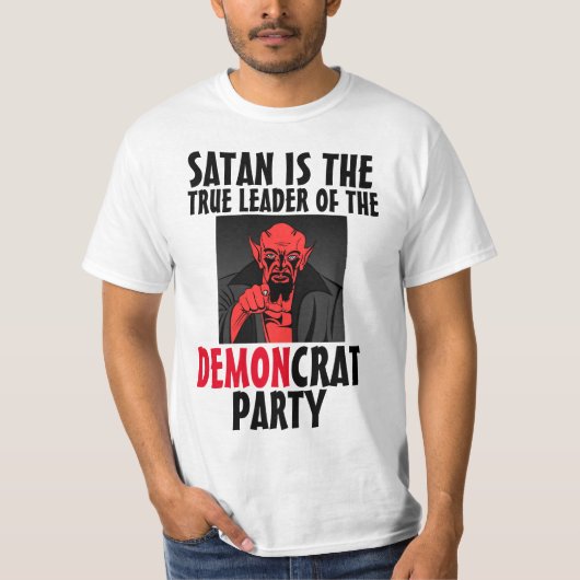 DEMONCRAT SATAN DEMOCRAT LIBERALISME T-SHIRTS (Voorkant)