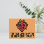 DEMONCRATS DEMOCRAT PARTY SATAN BRIEFKAART (Staand voorkant)