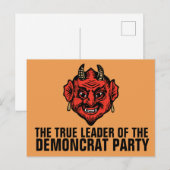 DEMONCRATS DEMOCRAT PARTY SATAN BRIEFKAART (Voorkant / Achterkant)
