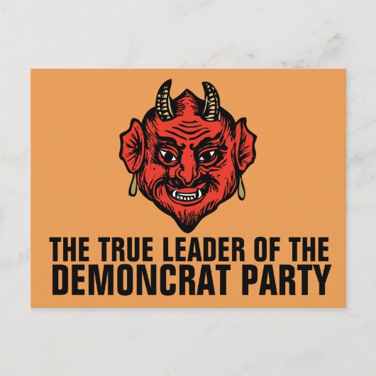DEMONCRATS DEMOCRAT PARTY SATAN BRIEFKAART (Voorkant)
