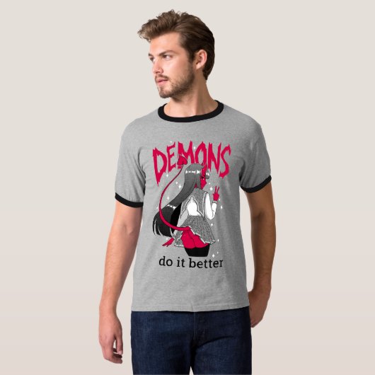 demonen doen het beter Dark Ringer T Shirt (Voorkant volledig)
