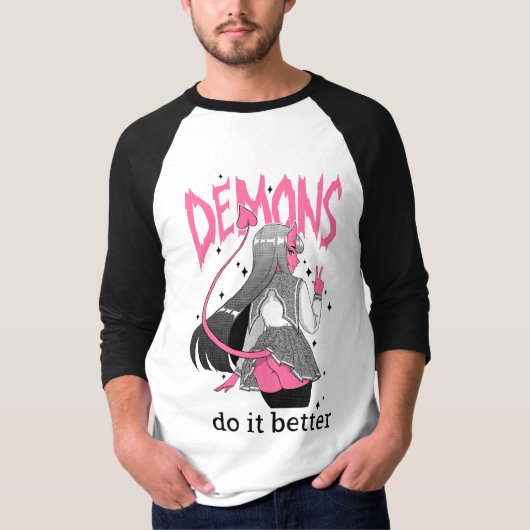 demonen doen het beter Lange Mouw Licht T Shirt (Voorkant)