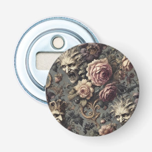 Demonen van Delinquentie - Gotische Bloemen Ontwer Button Flesopener