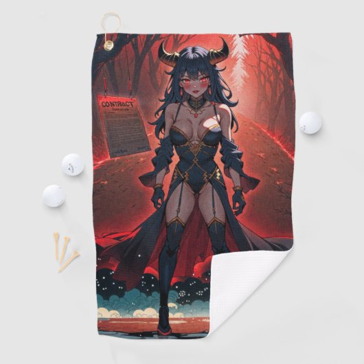 Demones met contact op Crossroads, Anime Demon Golfhanddoek (Insitu)