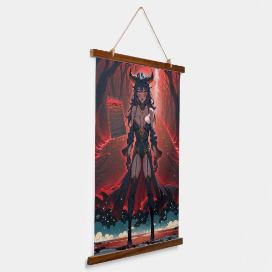 Demones met contact op Crossroads, Anime Demon Hangend Wandkleed (Gebogen)