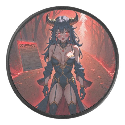 Demones met contact op Crossroads, Anime Demon Hockey Puck (Voorkant)