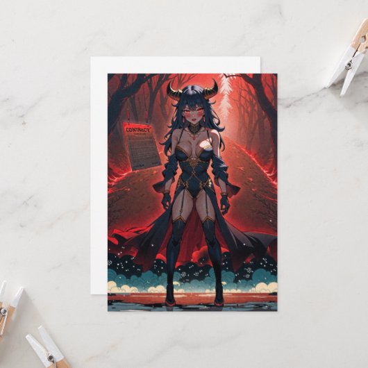 Demones met contact op Crossroads, Anime Demon Kaart (Voorkant / Achterkant in situ)