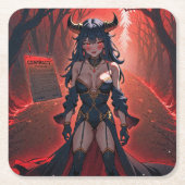 Demones met contact op Crossroads, Anime Demon Kartonnen Onderzetters (Voorkant)