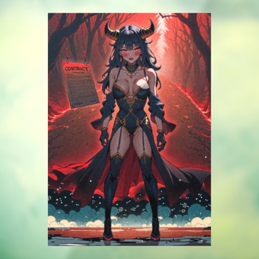 Demones met contact op Crossroads, Anime Demon Raamsticker (Vel 3)