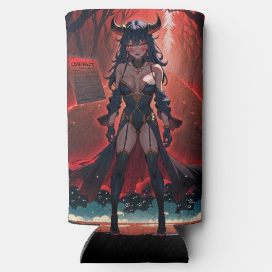 Demones met contact op Crossroads, Anime Demon Seltzer Blikjeskoeler (Achterkant)