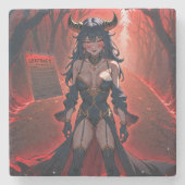 Demones met contact op Crossroads, Anime Demon Stenen Onderzetter (Voorkant)