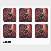 Demones met contact op Crossroads, Anime Demon Vierkante Sticker (Vel)
