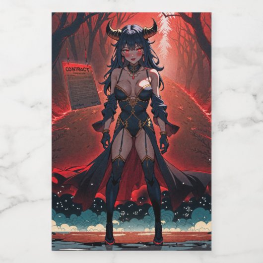 Demones met contact op Crossroads, Anime Demon Voedselcontainer Etiket (Enkel label)