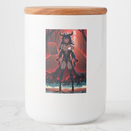 Demones met contact op Crossroads, Anime Demon Voedselcontainer Etiket (Voorkant)