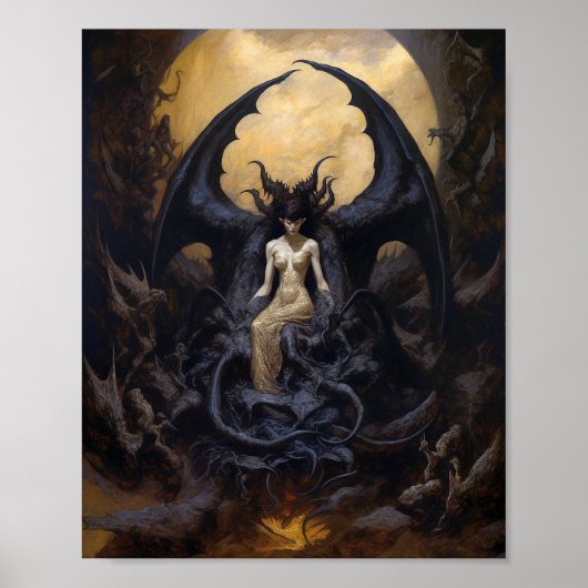 Demoness Dark Fantasy Gothic Gothic Art Poster (Voorkant)