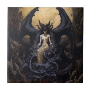 Demoness Dark Fantasy Gothic Gothic Art Tegeltje