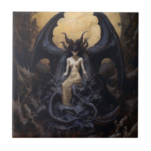 Demoness Dark Fantasy Gothic Gothic Art Tegeltje (Voorkant)