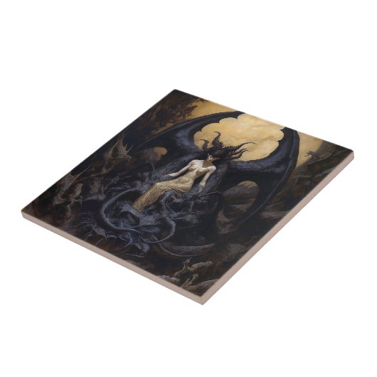 Demoness Dark Fantasy Gothic Gothic Art Tegeltje (Zijkant)