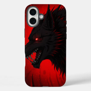 Demonic Alpha Wolf - Red-Eyed Fury Art iPhone 16 Plus Hoesje