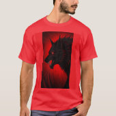 Demonic Alpha Wolf - Red-Eyed Fury Art T-shirt (Voorkant)