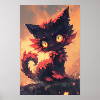 Demonic Cat Poster