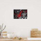 Demonic Creatures; Dubbele Monster Confrontatie Poster (Keuken)