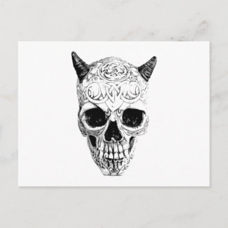 Demonic Halloween Skull. Digital Gothic Horror Briefkaart