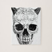 Demonic Halloween Skull. Digital Gothic Horror Legpuzzel (Verticaal)