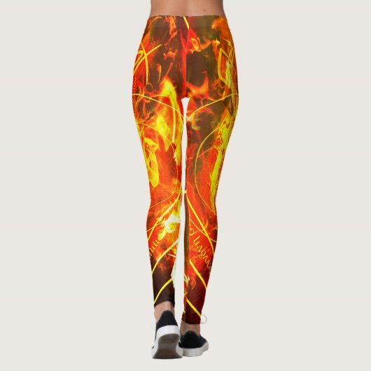 Demonic Hellfire Sigil of Chaos Infernal Red Leggings (Achterkant)