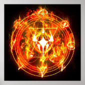 Demonic Hellfire Sigil of Chaos Infernal Red Poster (Voorkant)