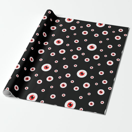 Demonic Red Eyeball Cadeaupapier (Uitgerold)
