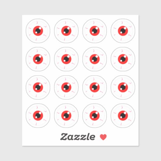 Demonic Red Eyeball Full Sheet Sticker (Vel)