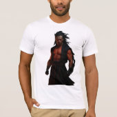 Demonic Warrior met gloeiende rode Tattoos T-shirt (Voorkant)