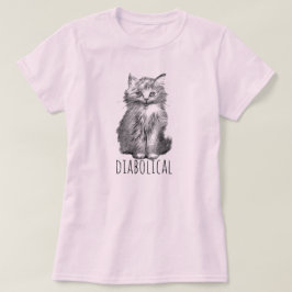 Demonisch knuffelig pluizig katje t-shirt