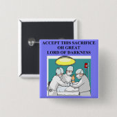 demonische arts / chirurgische mop vierkante button 5,1 cm (Voorkant /achterkant)