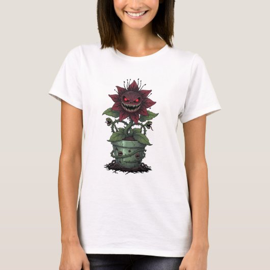 Demonische Bloedbloem in Vervloekte Pot T-shirt (Voorkant)