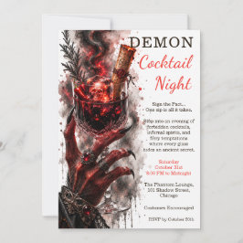 Demonische Cocktailnacht Infernal Halloween-feest Kaart